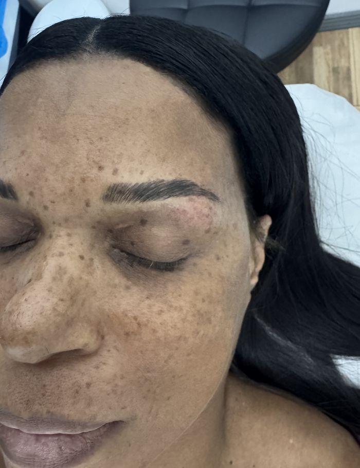 Client brows after lamination & tint at Ellimak Aesthetics
